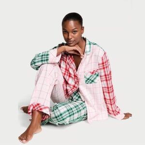 Victoria's Secret | Flannel Long Pajama Set | Size L Short